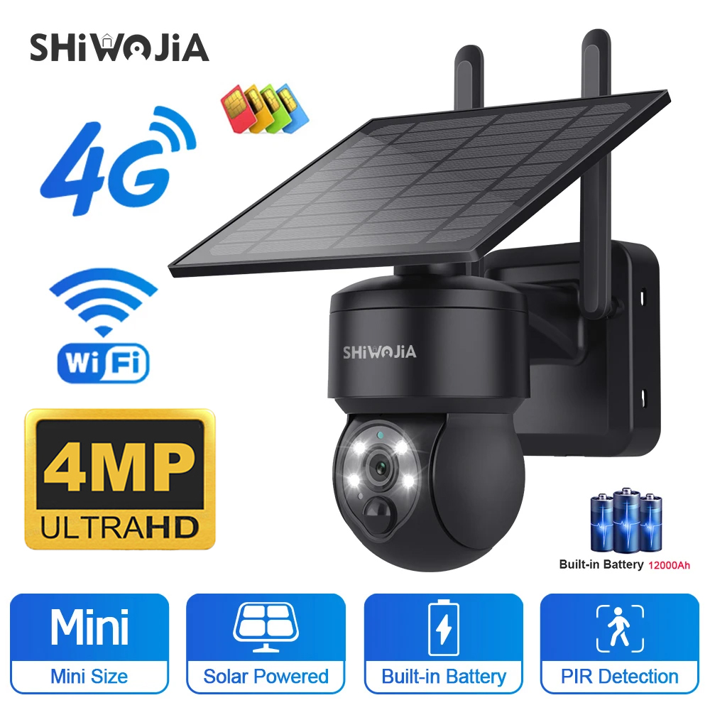 Garden Camera - WinterWOJIA-Caméra solaire PTZ sans fil, caméra