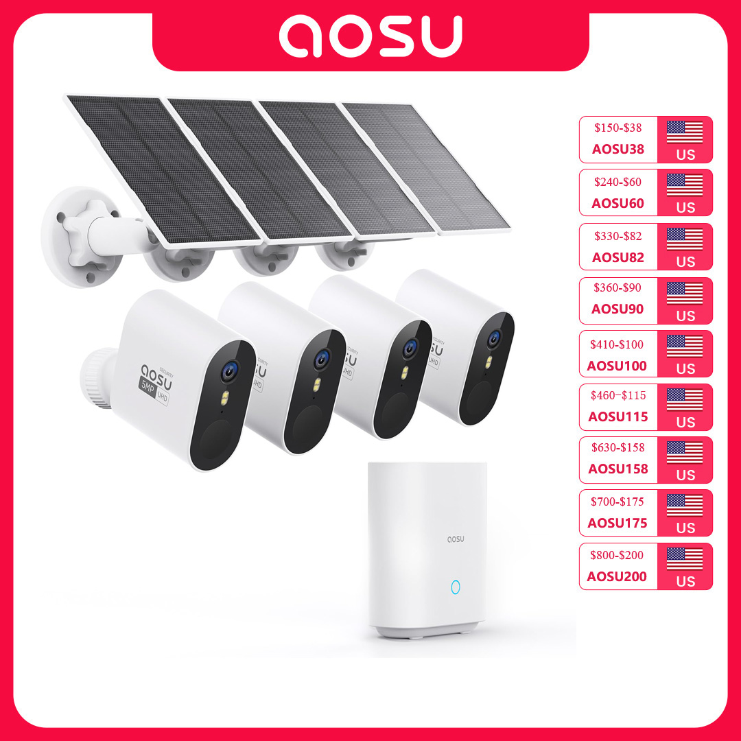Garden Camera - Système de caméra solaire AOSU 5MP