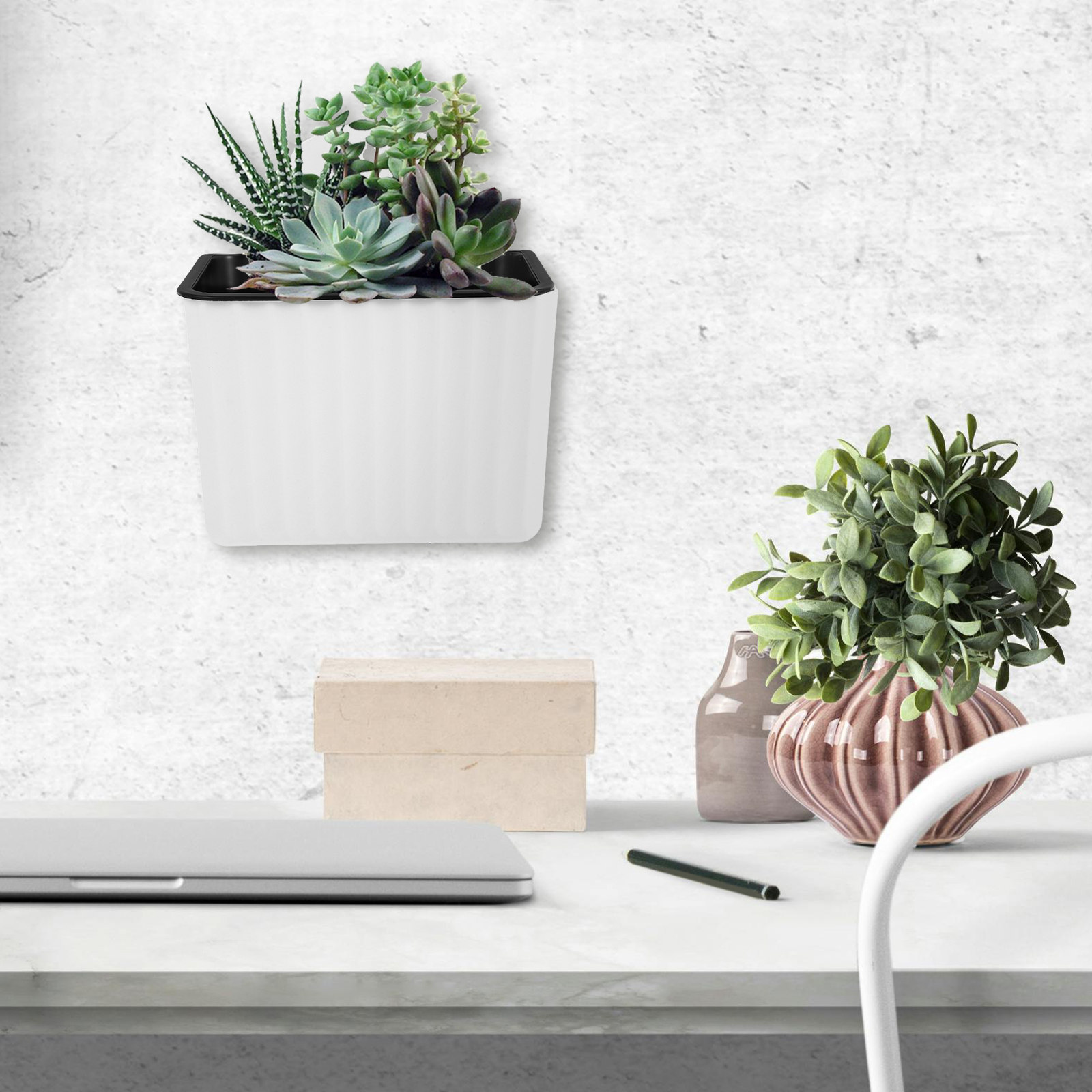 Self Watering Planter - 2 pots à fleurs muraux auto-arrosants,