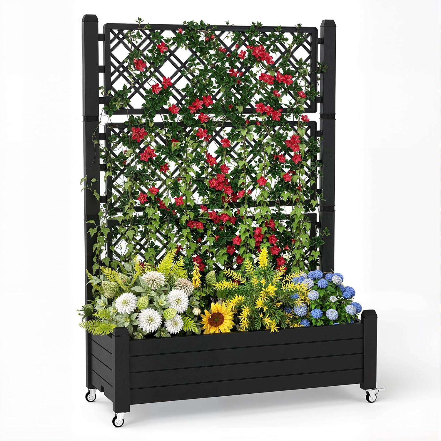 Self Watering Planter - Bac de jardin surélevé avec treillis,