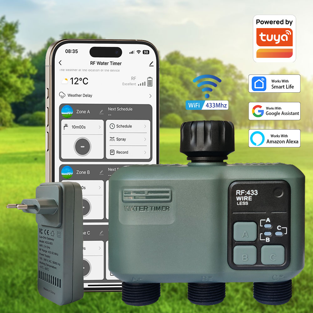 Smart Garden Kit - Minuteur d'arrosage Tuya Wifi+RF433 à 3