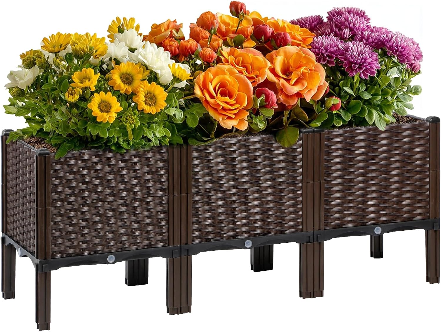 Self Watering Planter - Jardinière en rotin pour l'extérieur, couleur